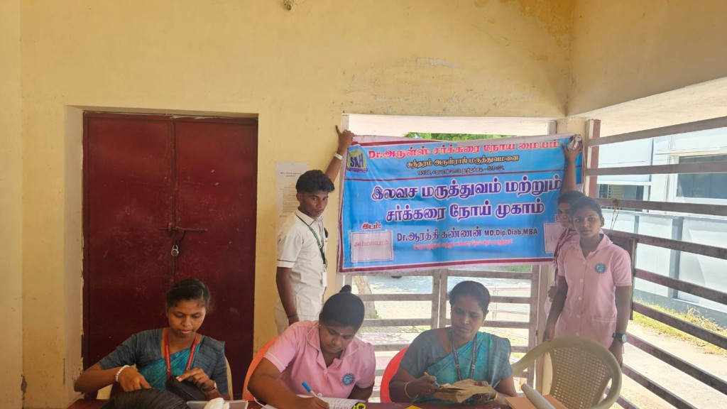 Free medical and diabetes camp registration desk